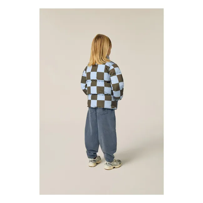 Doudoune Damier | Bleu ciel
