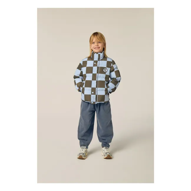 Doudoune Damier | Bleu ciel