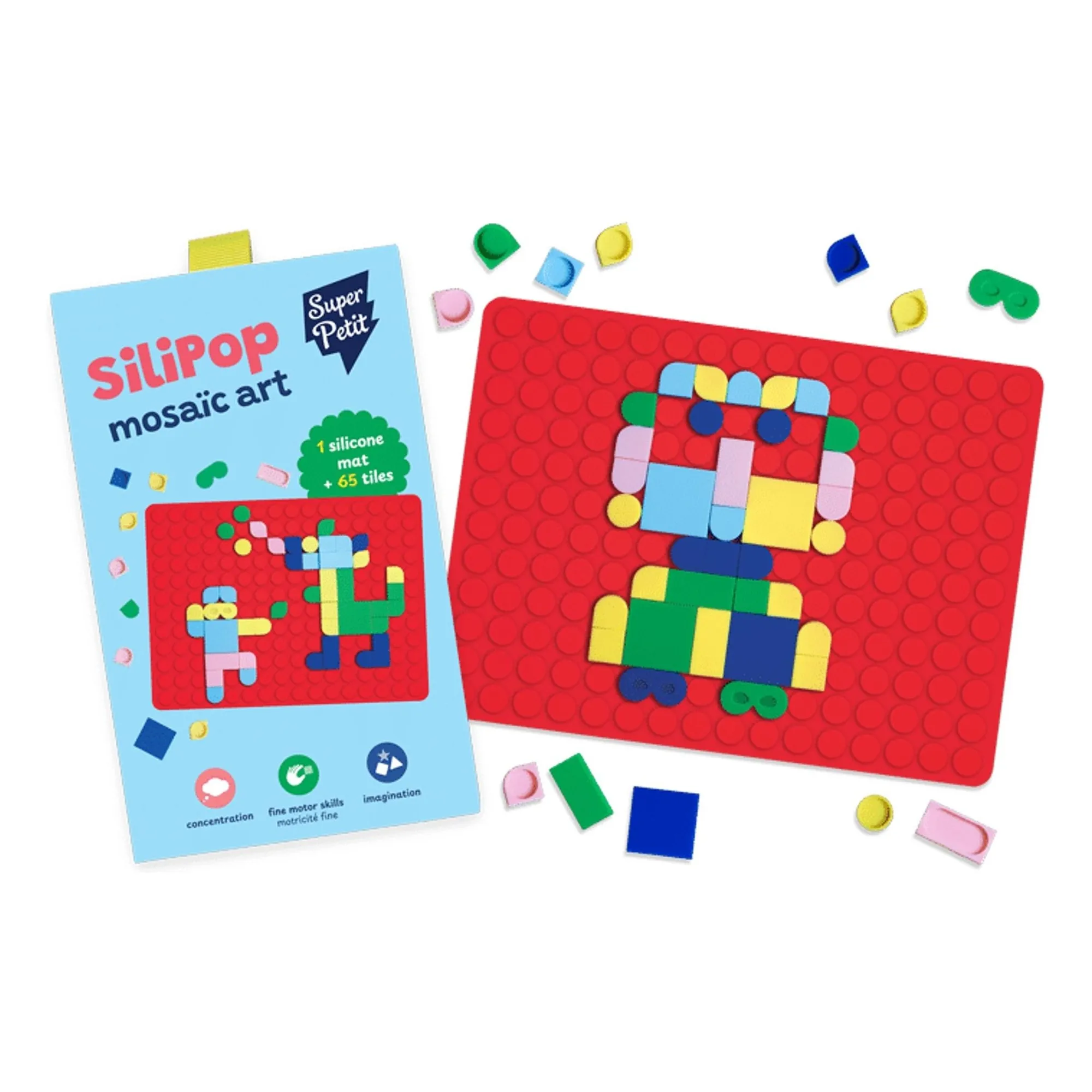 Jeu de mosaïques à clipser Silipop | Rouge- Image produit n°0