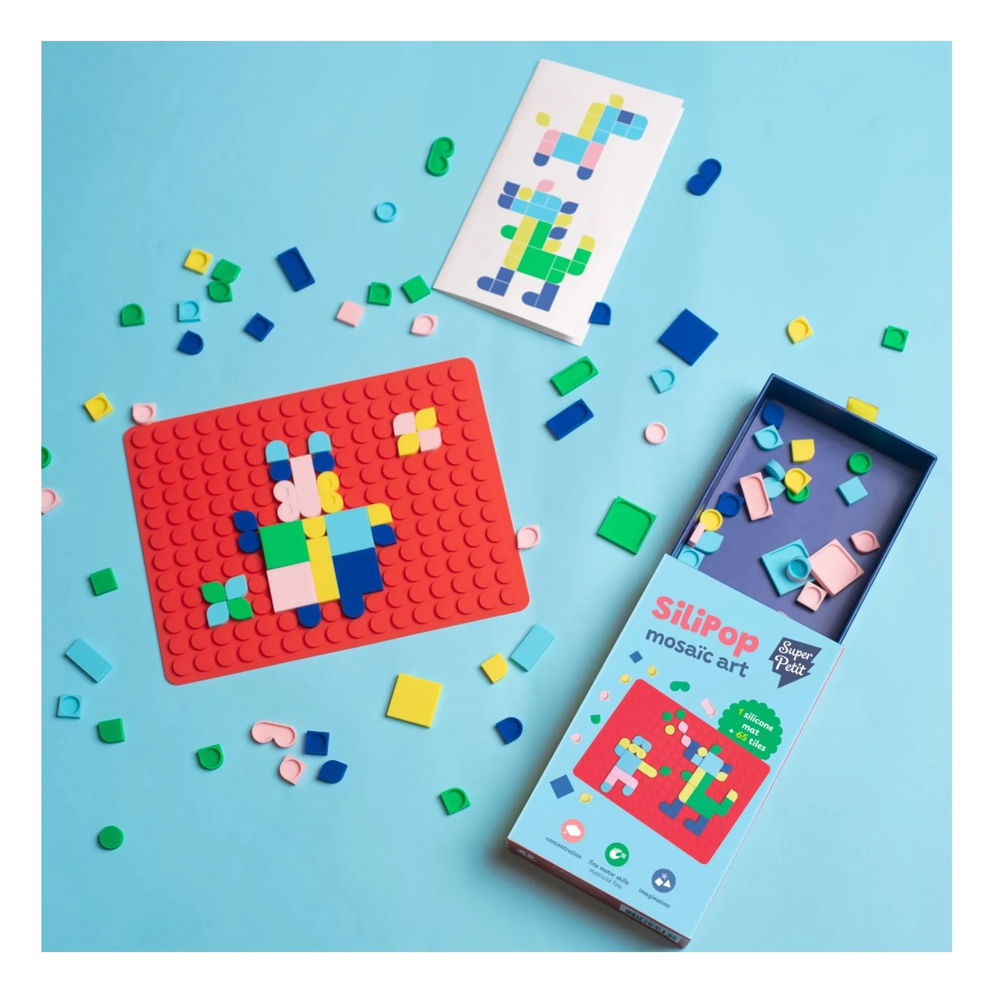 Jeu de mosaïques à clipser Silipop | Rouge- Image produit n°3