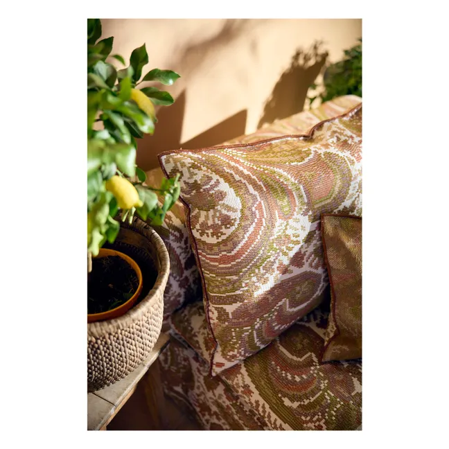 Coussin Vice Versa Jacquard Paisley In & Outdoor  | Marron
