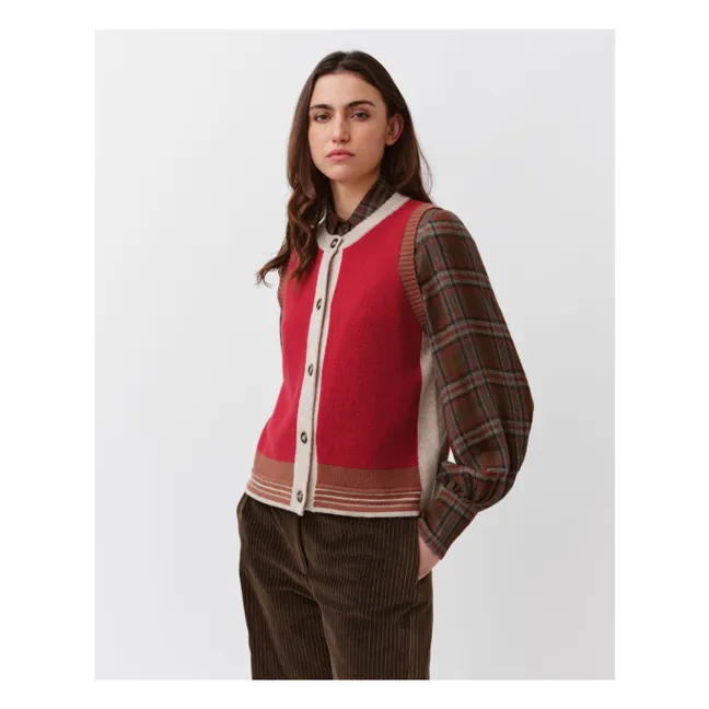Gilet Giamo Laine Mérinos | Rouge