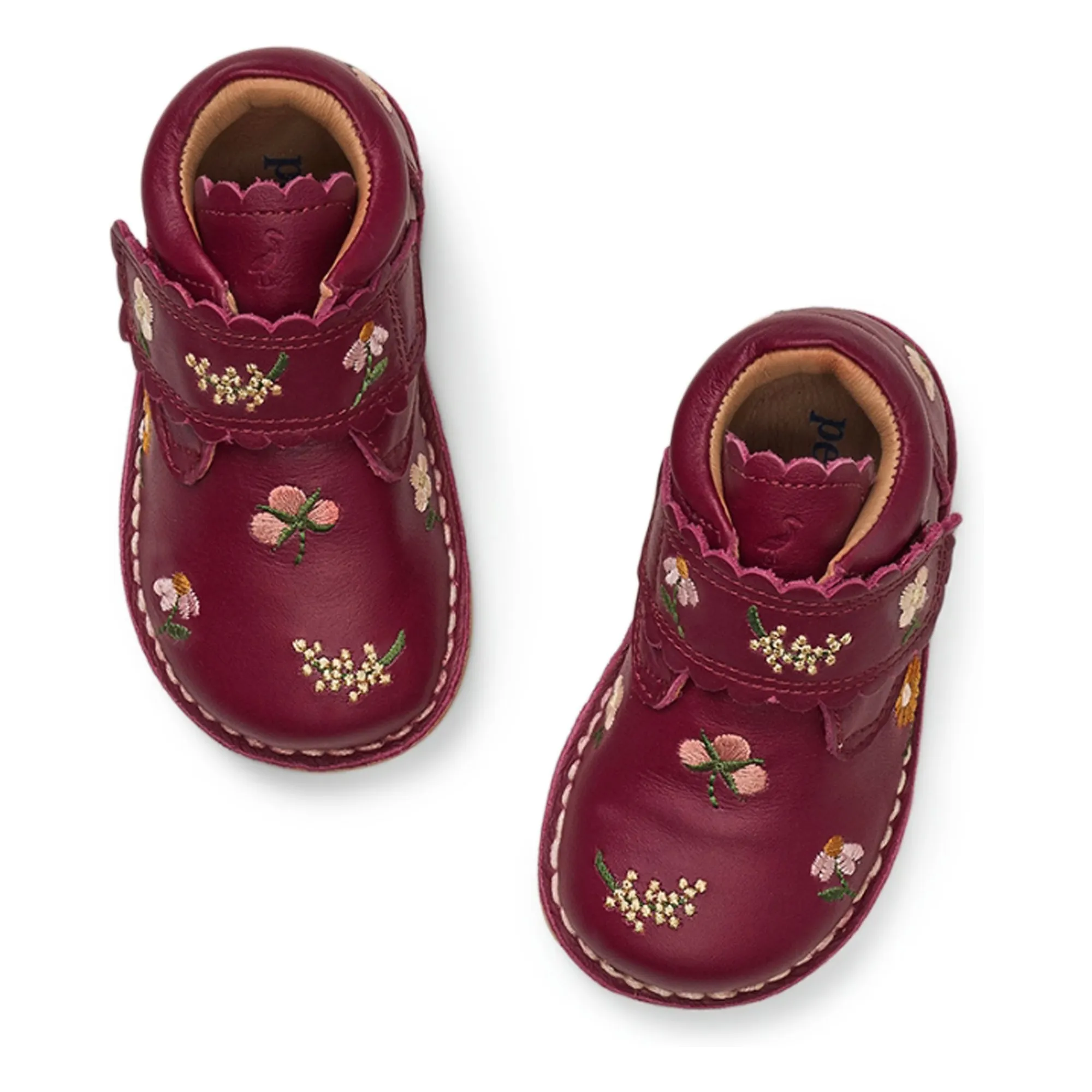 Petit Nord - Boots Brodées Scratchs Scallop Fleuries - Collection Uniqua (Petit Nord) - Image 1