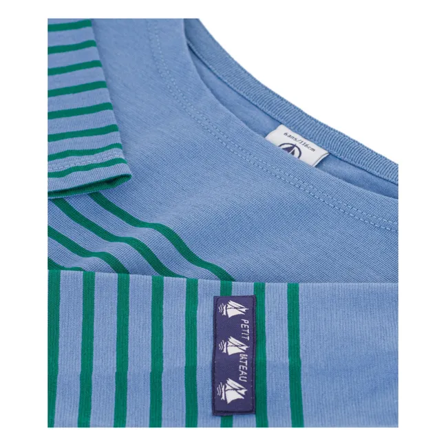 Camiseta recta Marinière Algodón orgánico | Azul