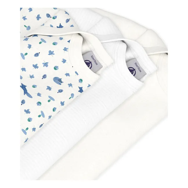 Lot de 3 Bodies Renards Coton Bio | Bleu