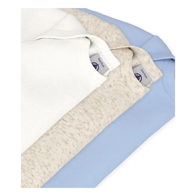Lot de 3 Bodies Unis Coton Bio | Bleu