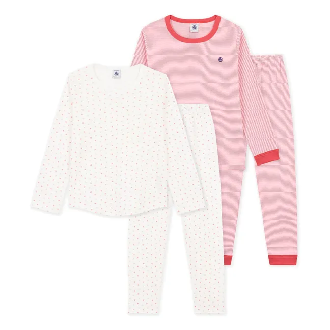 Lot de 2 Pyjamas Cœurs | Rose