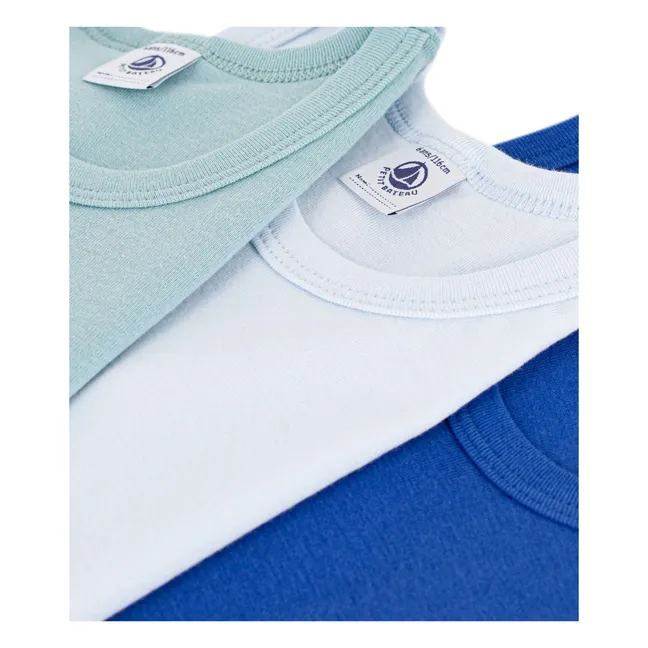 Lot de 3 Débardeurs Unis Coton Bio | Bleu