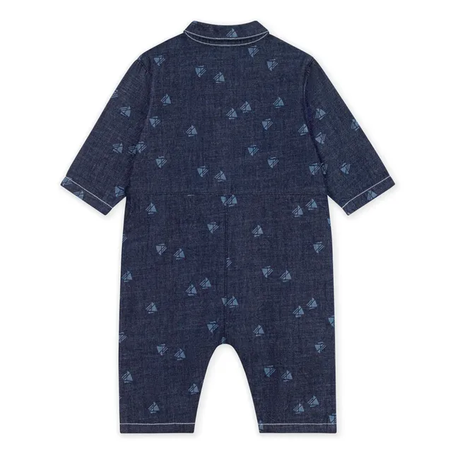 Bateaux Denim Organic Cotton Jumpsuit | Navy blue