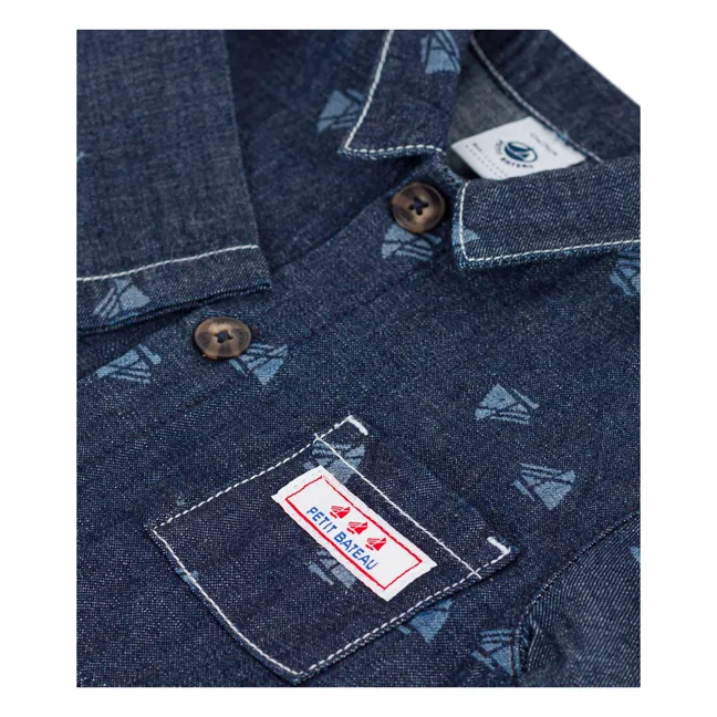 Combinaison Bateaux Denim Coton Bio | Bleu marine