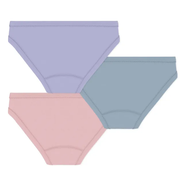 Lot de 3 Culottes Unies Coton Bio | Mauve