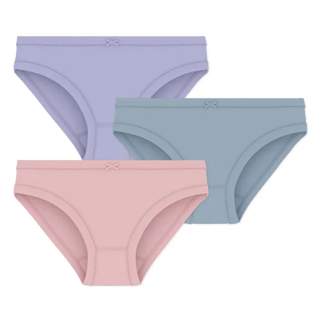 Lot de 3 Culottes Unies Coton Bio | Mauve