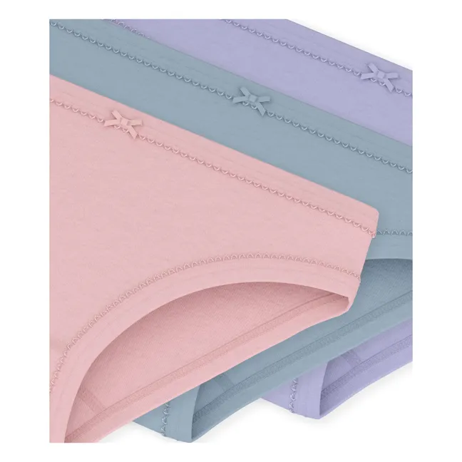 Lot de 3 Culottes Unies Coton Bio | Mauve