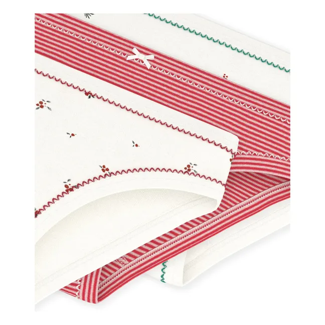 Set of 3 Striped Panties | White