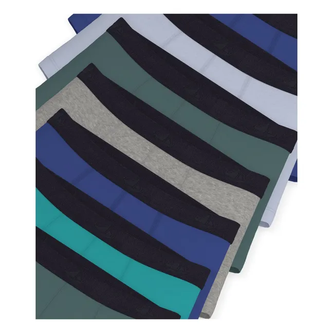 Lot de 7 Boxers Unis Coton Bio | Bleu