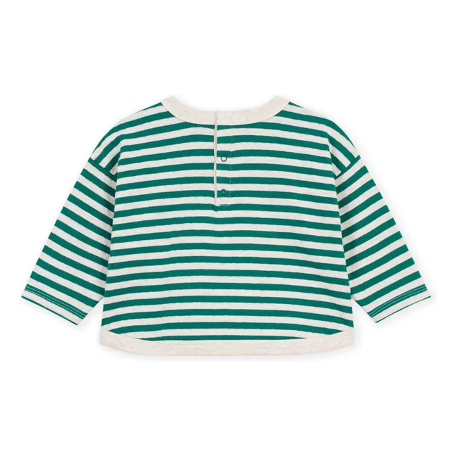 Camiseta de rayas de algodón ecológico para bebé | Verde