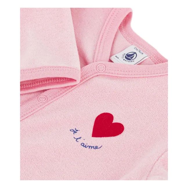 Pyjama Dors Bien Cœur Velours Coton Bio | Rose