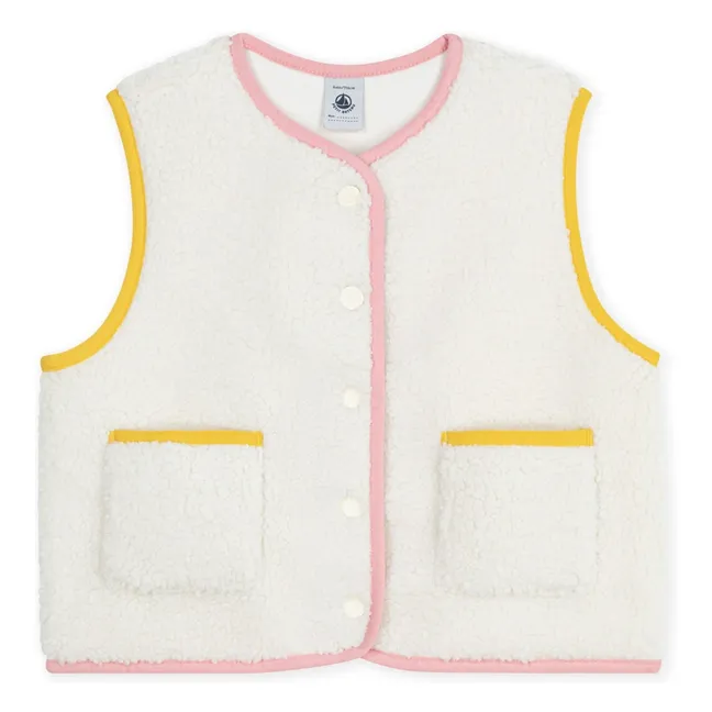 Sleeveless Sherpa Jacket | Ecru