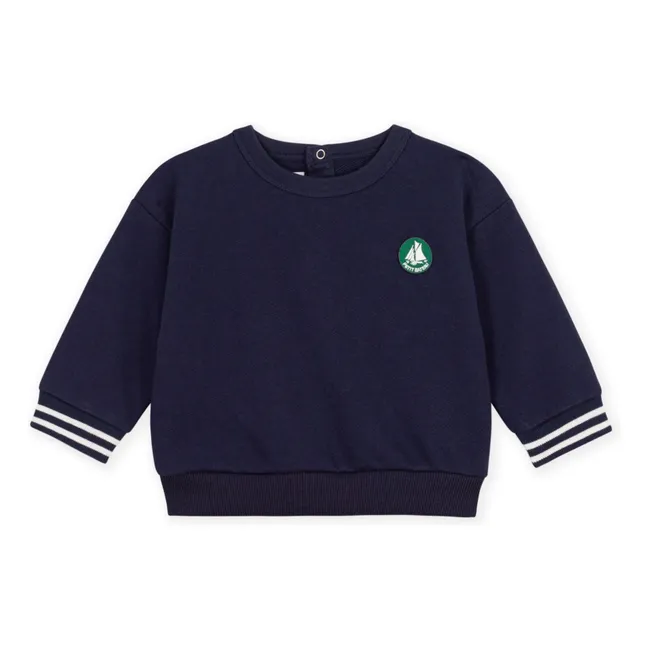 Sweat Badge Coton Bio | Bleu marine