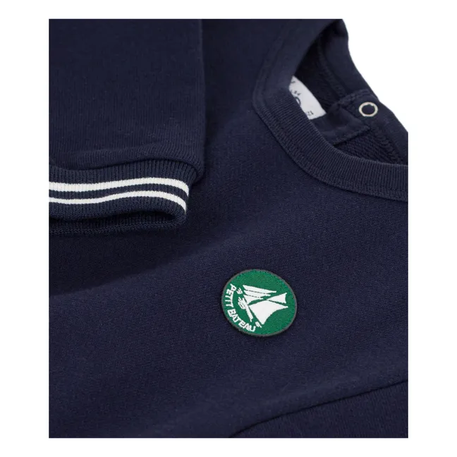 Sweat Badge Coton Bio | Bleu marine