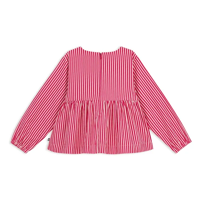 Blouse Rayée Coton Bio | Rose