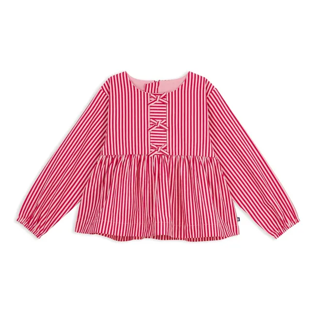 Blouse Rayée Coton Bio | Rose