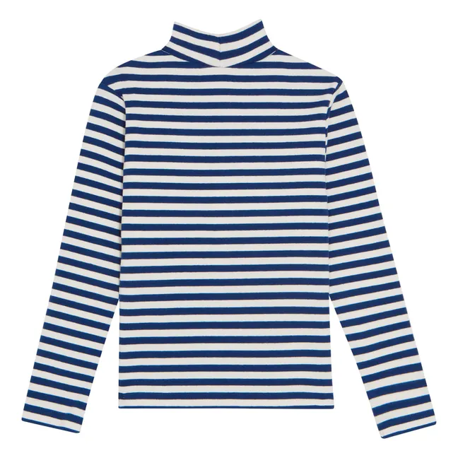 Striped turtleneck | Blue