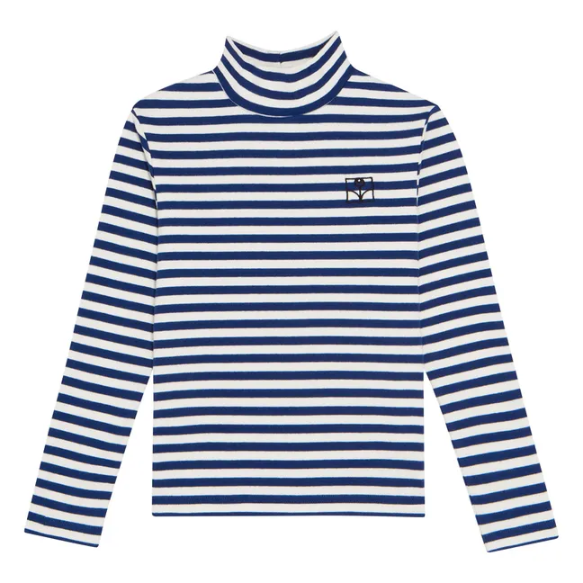 Striped turtleneck | Blue