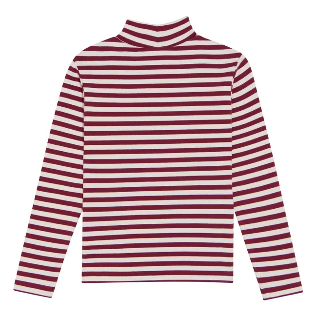 Striped turtleneck | Burgundy