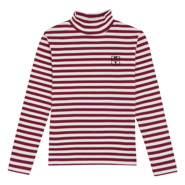Striped turtleneck | Burgundy