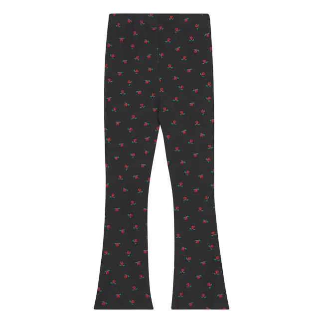 Legging Flare Fleuri | Gris anthracite