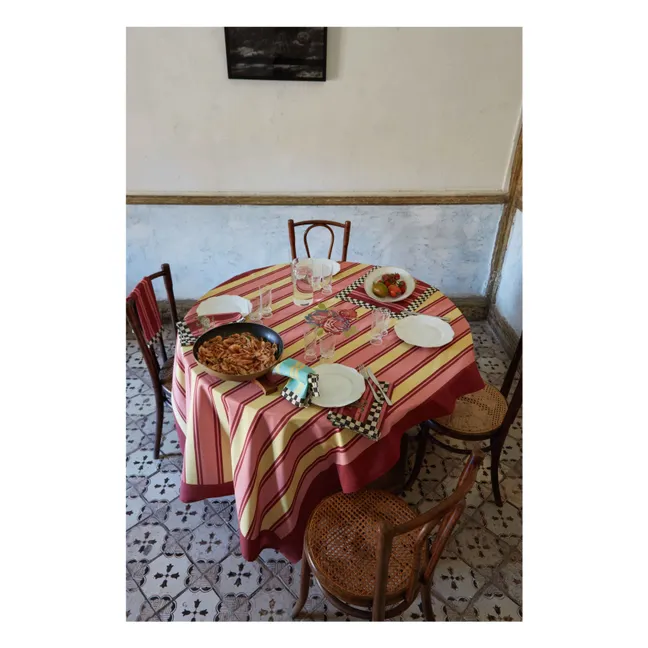 Tischdecke aus Baumwolle, Lisa Corti x The Socialite Family  | Rot