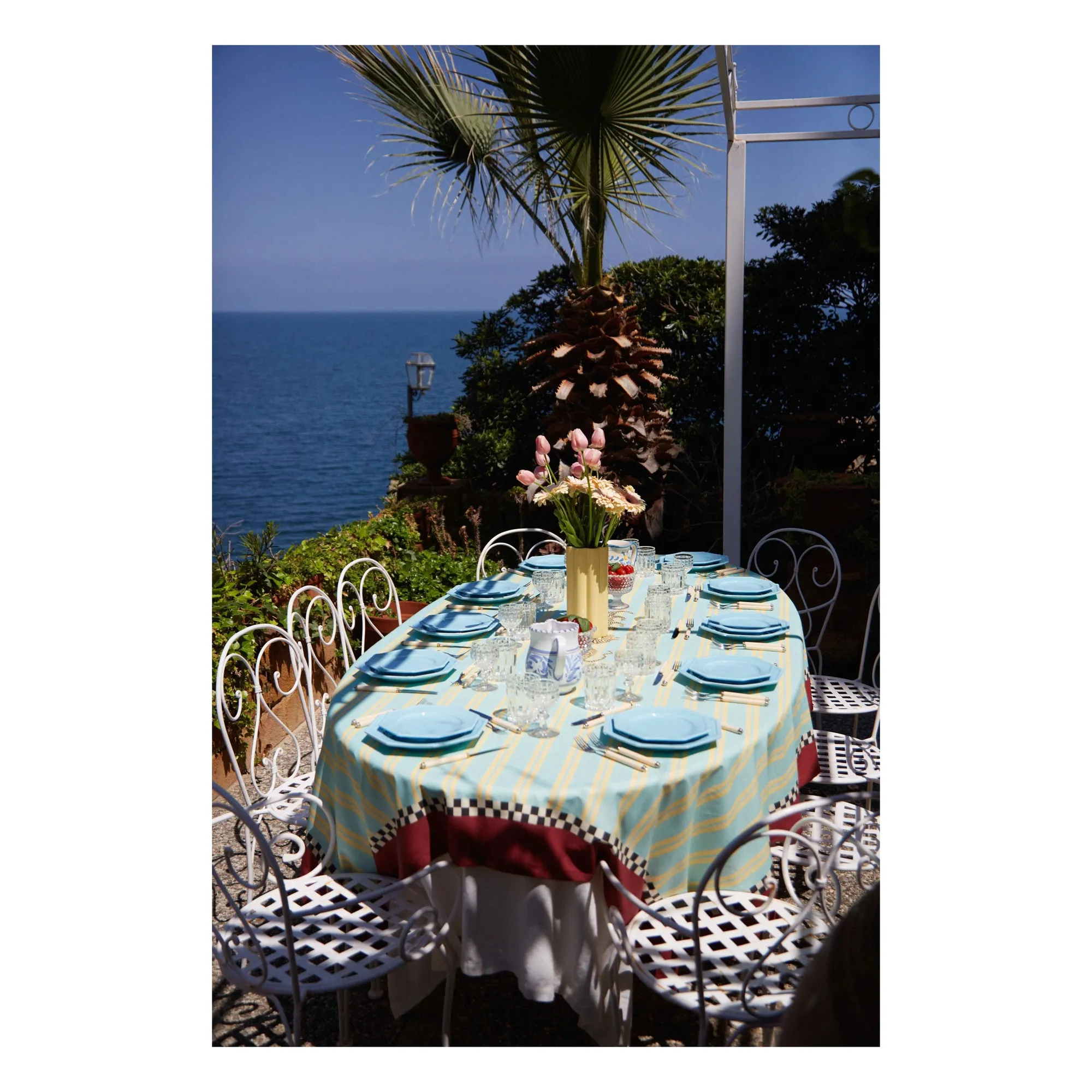 Nappe Tigre en coton, Lisa Corti x The Socialite Family  | Bleu turquoise- Image produit n°4