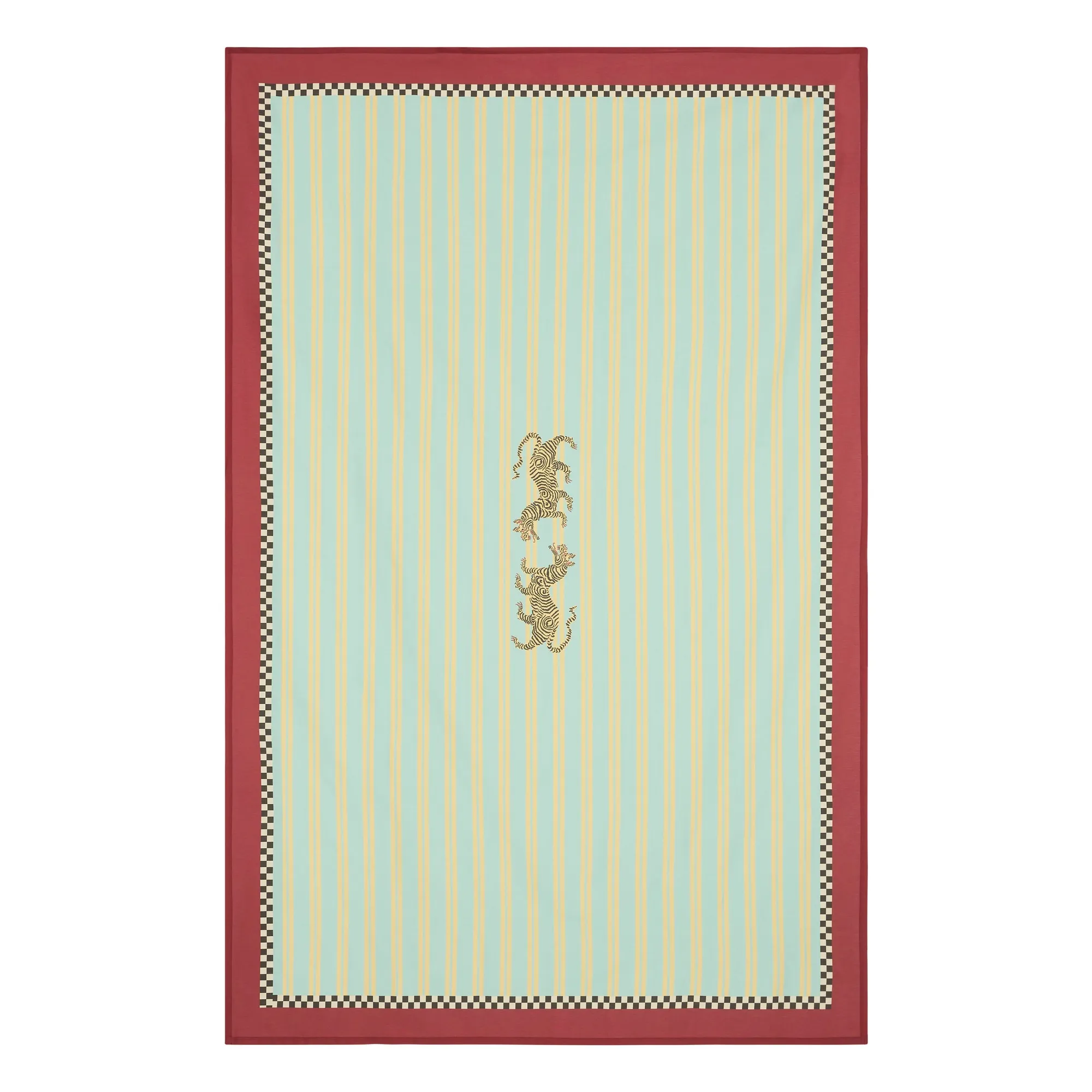 Nappe Tigre en coton, Lisa Corti x The Socialite Family  | Bleu turquoise- Image produit n°3