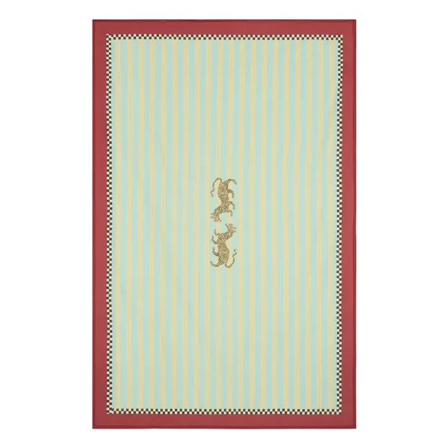 Tischdecke Tiger aus Baumwolle, Lisa Corti x The Socialite Family  | Türkis
