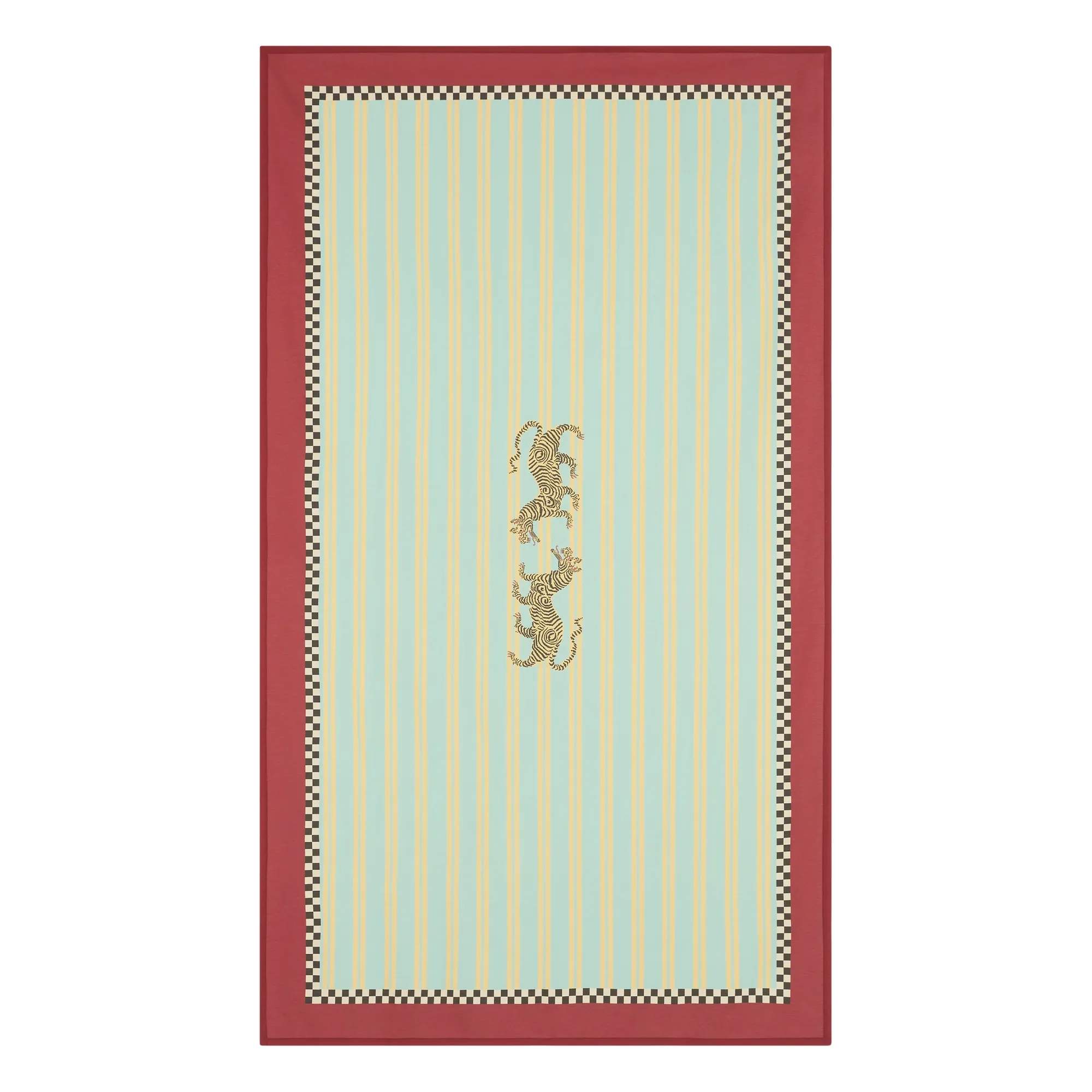 Nappe Tigre en coton, Lisa Corti x The Socialite Family  | Bleu turquoise- Image produit n°0