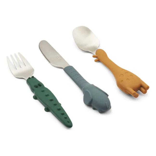 Tove Stainless Steel Cutlery - Set of 3 | Golden caramel mix