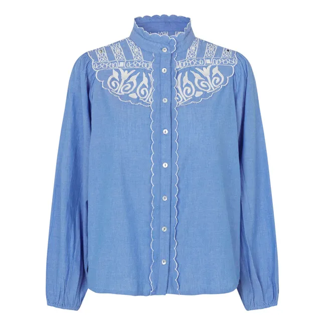 Blouse Lia Coton | Bleu