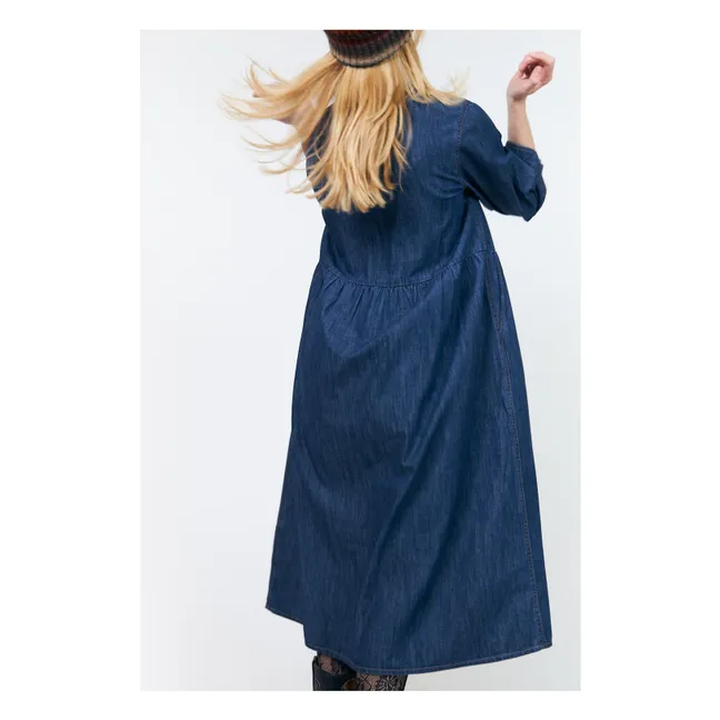 Robe Aliya Denim Coton | Bleu marine