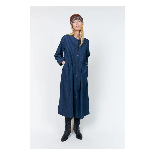 Robe Aliya Denim Coton | Bleu marine