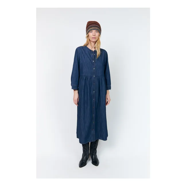 Robe Aliya Denim Coton | Bleu marine