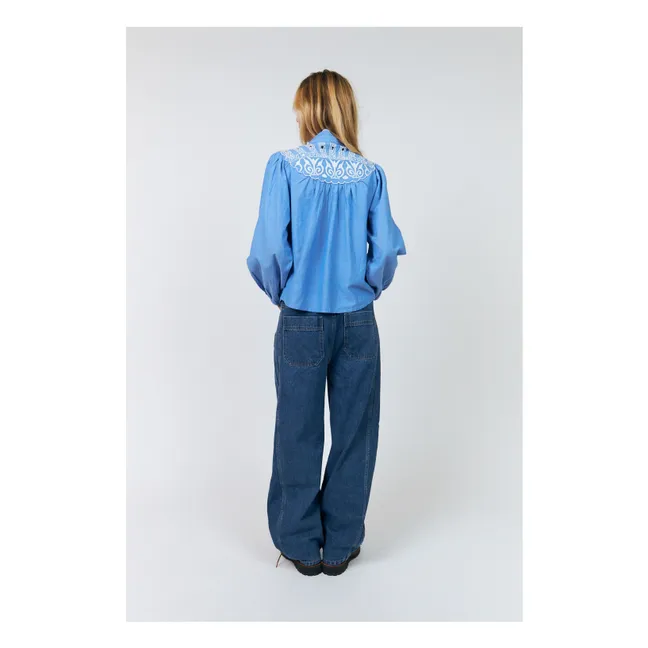 Blouse Lia Coton | Bleu