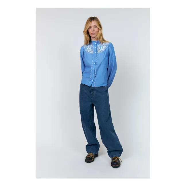 Blouse Lia Coton | Bleu