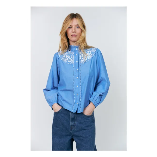 Blouse Lia Coton | Bleu