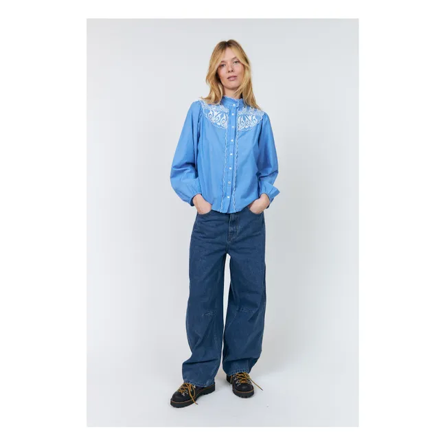 Blouse Lia Coton | Bleu