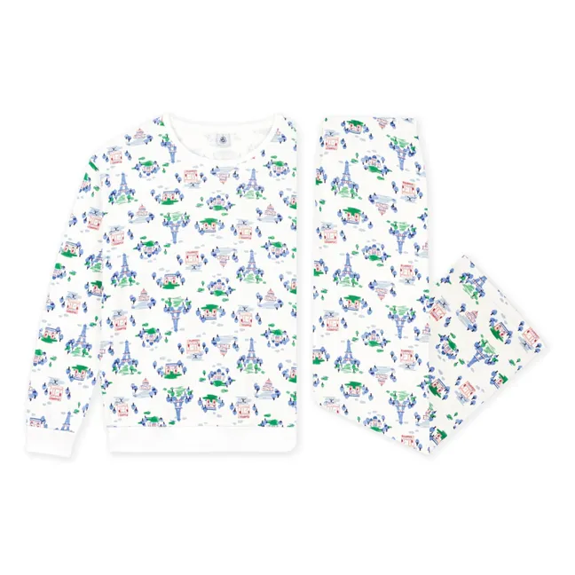 Pijama Torre Eiffel Algodón Ecológico | Blanco