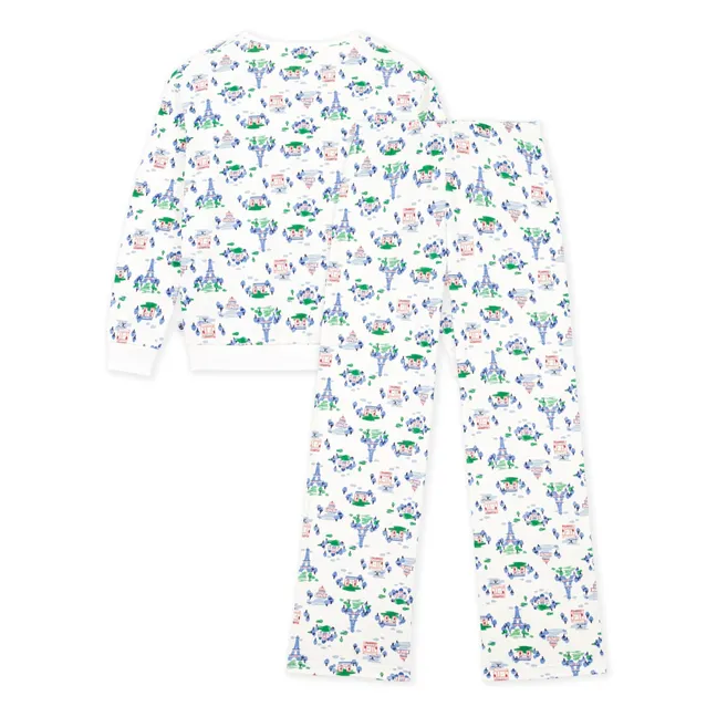 Pyjama Tour Eiffel Coton Bio | Blanc