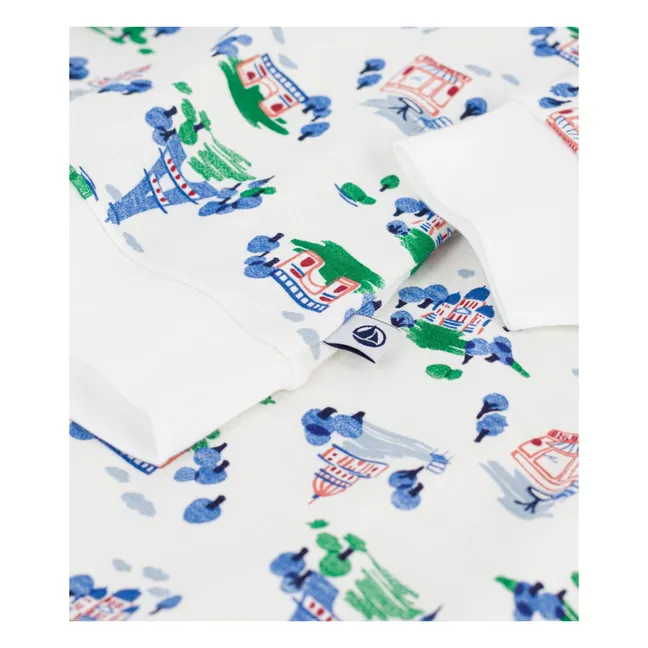 Pijama Torre Eiffel Algodón Ecológico | Blanco