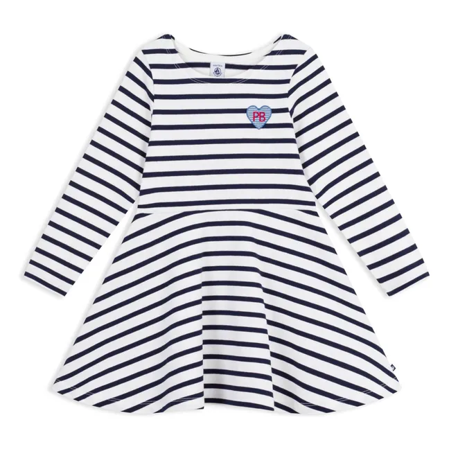 Robe Evasée Rayée | Blanc