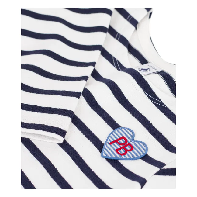 Striped Flared Dress | White